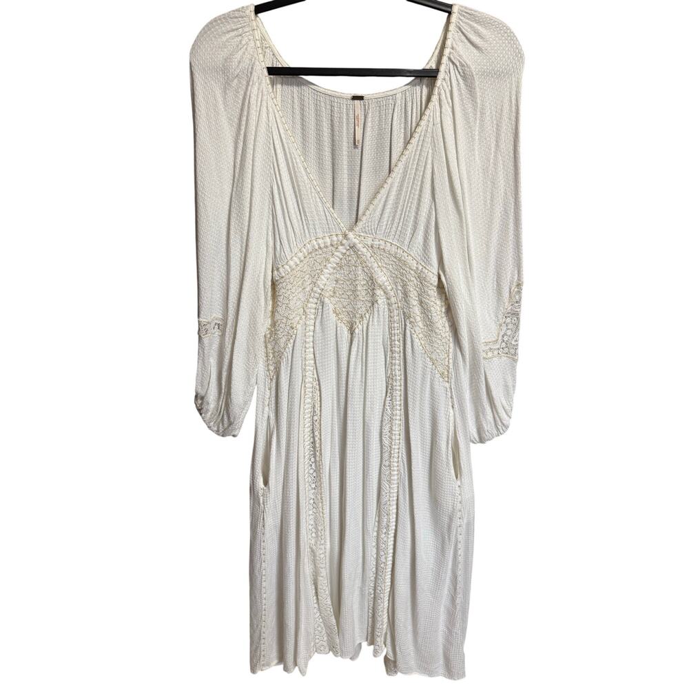 Free People Southwest Lace Maxi Dress Long Sleeve White Size Medium - Picture 6 of 16